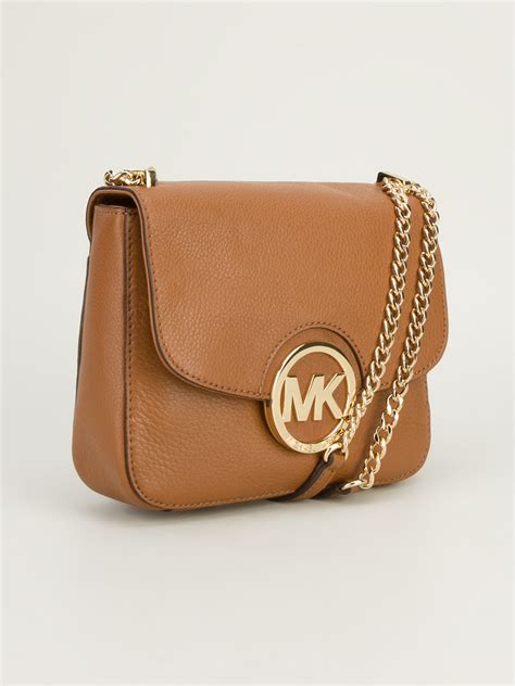 michael kors purse brown and tan|Michael Kors small brown purse.